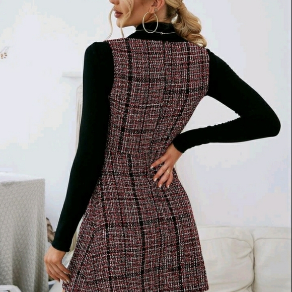 Shein Plaid Tweed Dress - Picture 3 of 8